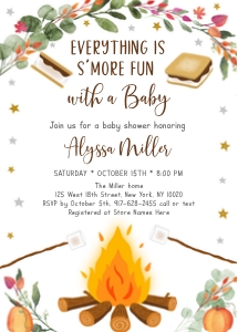 S'mores Fall Invite3 design preview
