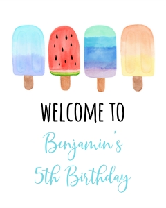 A674 Welcome Sign Blue design preview