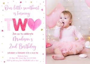 A657 TWO Photo Invite design preview