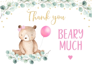 A603 Thank You Card Pink: A603 Thank You Card Pink