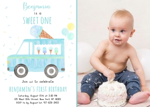 A673 Blue Photo Invite: A673 Blue Photo Invite