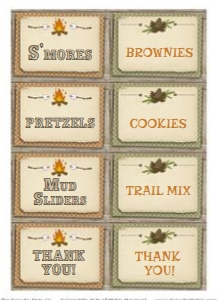 Camping Orange/Green Party Labels TheSassabyPartyCo 8x11: Camping Orange/Green Party Labels 8x11 Alouette Digital