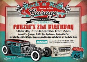 50s Garage Hot Rod Invitation Alouette Digital 5x7 design preview