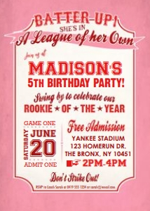A League of Her Own Birthday Invitation Alouette Digital 5x7 design preview