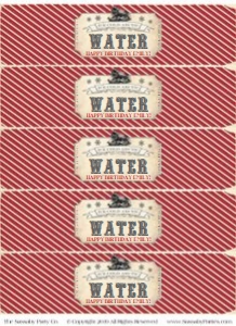 Polar Express Water Labels Red TheSassabyPartyCo design preview