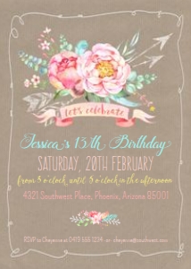 Arrows Boho Invitation BN Alouette Digital 5x7 design preview