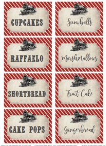 Polar Express Party Labels RED TheSassabyPartyCo design preview
