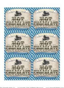 Polar Express Hot Chocolate Drink Labels Blue TheSassabyPartyCo design preview