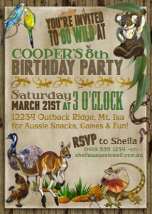 Australia Animals Invitation TheSassabyPartyCo 5x7: Australia Animals Invitation Alouette Digital 5x7
