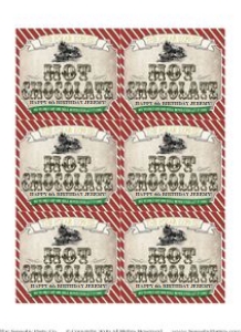 Polar Express Hot Chocolate Drink Labels Red TheSassabyPartyCo design preview