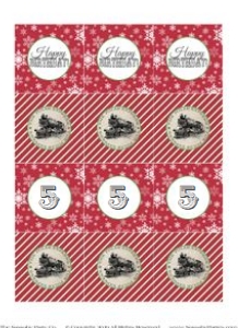 Polar Express Party Circles RED TheSassabyPartyCo 8x11 design preview