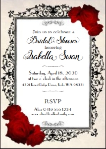 Twilight Lace Roses Invitation TheSassabyPartyCo 5x7 design preview