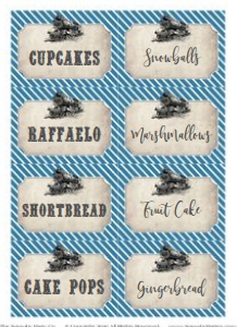 Polar Express Party Labels BLUE TheSassabyPartyCo design preview