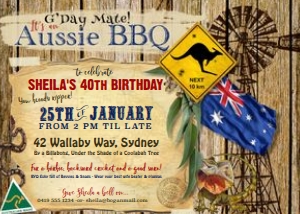 Aussie BBQ Outback Invitation Alouette Digital 5x7 design preview