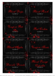 Vampire Party Labels TheSassabyPartyCo 8x11 design preview