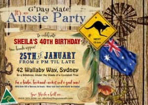 Aussie Party Outback Invitation Alouette Digital 5x7 design preview