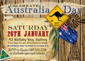 Australia Day Outback Invitation SassabyPartyCo 5x7: Australia Day Outback Invitation Alouette Digital 5x7