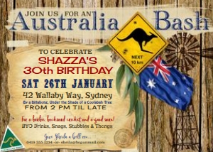 Australia Bash Outback Invitation SassabyPartyCo 5x7: Australia Bash Outback Invitation Alouette Digital 5x7
