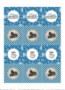 Polar Express Party Circles BLUE TheSassabyPartyCo 8x11 design preview