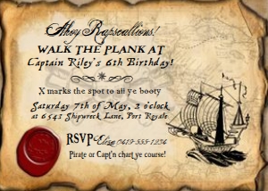 Pirate Invitation TheSassabyPartyCo 5x7: Pirate Invitation TheSassabyPartyCo 5x7