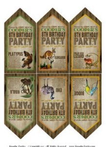 Australian Animals Party Tags Alouette Digital design preview