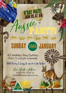 Aussie Party Invitation Alouette Digital 5x7 design preview