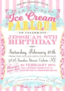 Ice Cream Parlour Invitation TheSassabyPartyCo: Ice Cream Parlour Invitation TheSassabyPartyCo