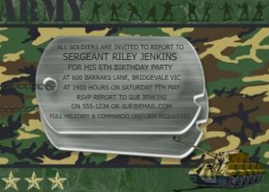 Army Invitation Alouette Digital 5x7 design preview