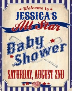 Baseball BABY SHOWER Party Sign TheSassabyPartyCo 11x14: Baseball BABY SHOWER Party Sign Alouette Digital 8x11