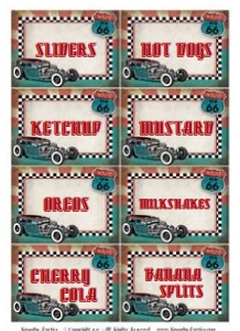 50s Garage Party Labels Alouette Digital design preview