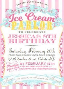 Ice Cream Parlor Invitation TheSassabyPartyCo design preview
