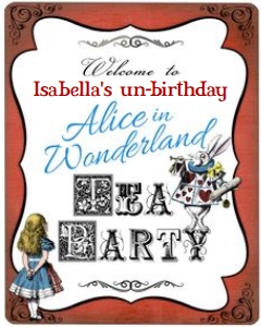 Alice in Wonderland Party Sign Alouette Digital 8x11 design preview