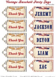 Vintage Baseball Party Tags TheSassabyPartyCo: Vintage Baseball Party Tags TheSassabyPartyCo