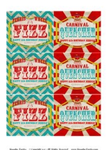 Vintage Carnival Drink Bottle Labels TheSassabyPartyCo design preview
