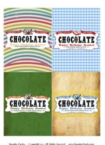 Wizard of Oz Chocolate Bar Wrappers SMALL Alouette Digital design preview