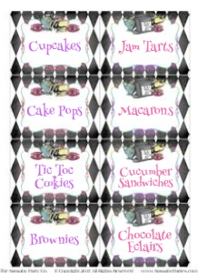 Mad Hatter Party Labels TheSassabyPartyCo design preview