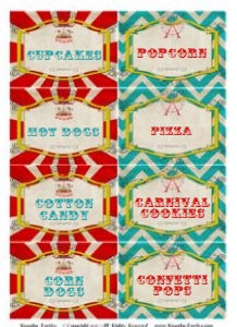 Vintage Carnival Party Labels TheSassabyPartyCo: Vintage Carnival Party Labels TheSassabyPartyCo
