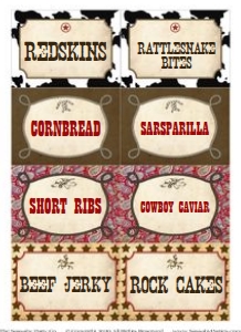 Cowboy Party Labels Alouette Digital design preview