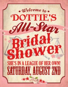 Girls Baseball BRIDAL SHOWER Party Sign TheSassabyPartyCo 11x14: Girls Baseball BRIDAL SHOWER Party Sign TheSassabyPartyCo 8x11