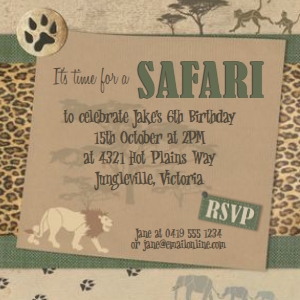 Safari Invitation SQ TheSassabyPartyCo: Safari Invitation SQ TheSassabyPartyCo
