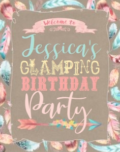 Boho Chic Glamping Welcome Sign TheSassabyPartyCo 11x14: Boho Chic Glamping Welcome Sign Alouette Digital 8x11