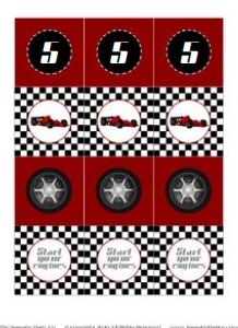 Racing Car Party Circles TheSassabyPartyCo design preview