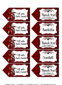 Queen of Hearts Party Tags TheSassabyPartyCo: Queen of Hearts Party Tags TheSassabyPartyCo