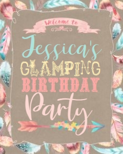 Boho Chic Glamping Welcome Sign TheSassabyPartyCo 8x10: Boho Chic Glamping Welcome Sign Alouette Digital 8x11