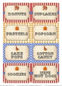 Circus Party Labels Classic Alouette Digital design preview
