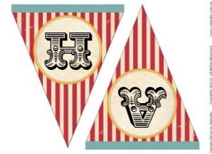Circus Party Banner Aqua TheSassabyPartyCo: Circus Party Banner Aqua Alouette Digital