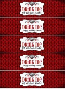 Queen of Hearts Water Bottle Labels TheSassabyPartyCo: Queen of Hearts Water Bottle Labels TheSassabyPartyCo
