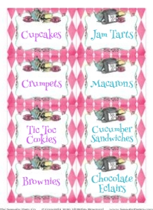 Mad Hatter Party Labels PINK TheSassabyPartyCo design preview