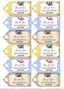 Wizard of Oz Party Thank You Tags Alouette Digital design preview