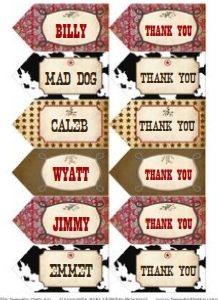 Cowboy Party Tags Alouette Digital design preview